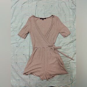 One Clothing black and white stripped romper